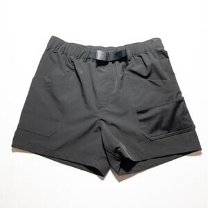 Carhartt Women Force Belted Cargo Shorts Charcoal Gray Polyester Stretch Size M